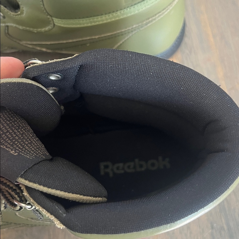 Reebok Men's Olive Green Lace-Up boot sneakers shoes y2k sz 13 new high top shoe - Picture 6 of 8